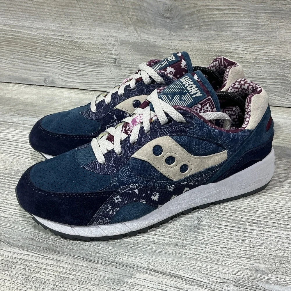 Saucony Shadow 6000 Paisley Blue Men's Size 10 S70724-1 Purple White Sneakers